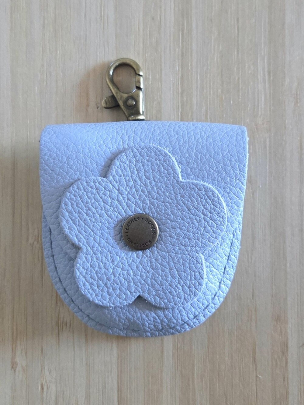 Portland Leather Petunia Pouch Keychain Bagcharm in Skyway